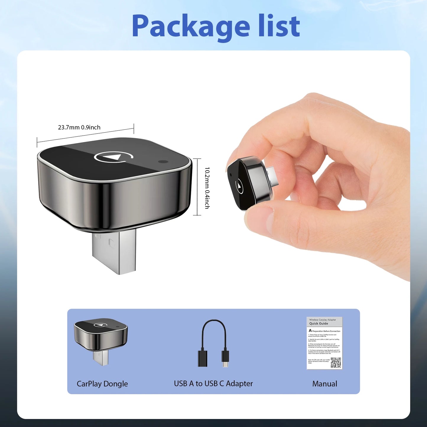 New 2 in 1 Wireless Carplay Adapter&Android Auto Wireless Adapter, 5Ghz Wifi Type-C/Usb Plug Play Carplay Wireless