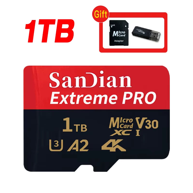 Original Micro TF SD Card 128GB 256GB Memory Card Class10 U3 512GB 1TB High Speed Mini SD Card for Phone Camera Car DV SLR