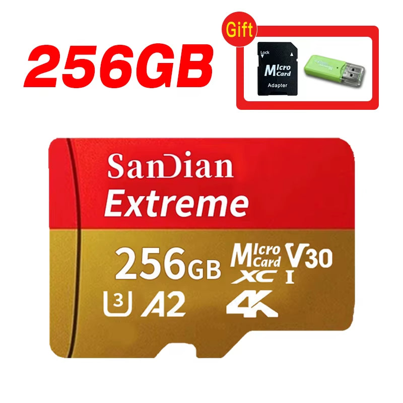 Original Micro TF SD Card 128GB 256GB Memory Card Class10 U3 512GB 1TB High Speed Mini SD Card for Phone Camera Car DV SLR