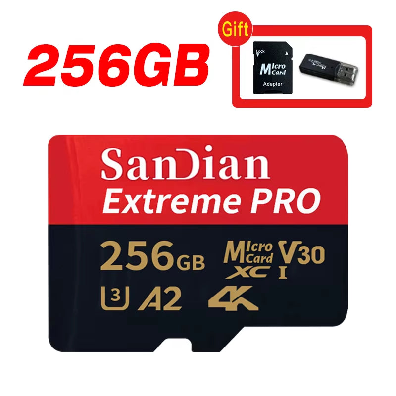 Original Micro TF SD Card 128GB 256GB Memory Card Class10 U3 512GB 1TB High Speed Mini SD Card for Phone Camera Car DV SLR