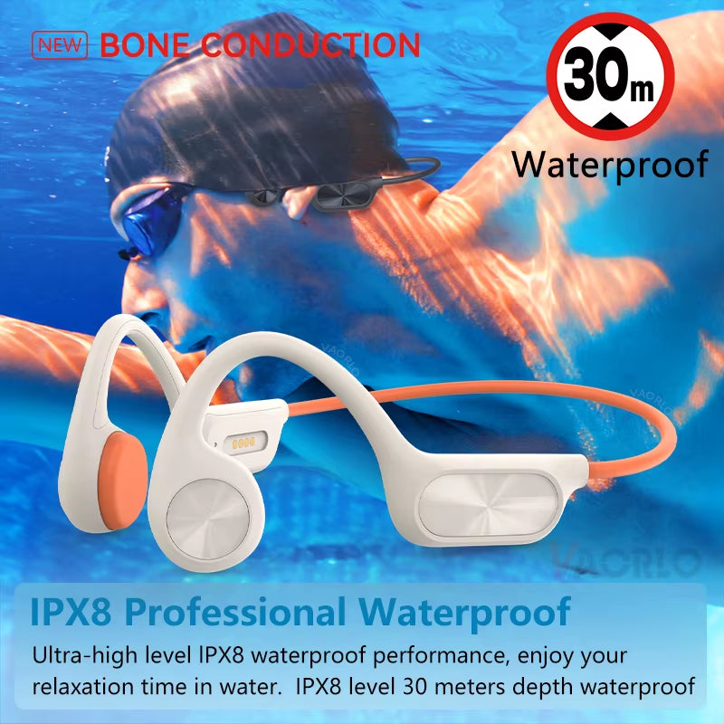 Upgrade X7 Bone Conduction Wireless Headphones Bluetooth 5.4 32GB MP3 Player IPX8 Waterproof Swimming Sports HIFI Music Headsets