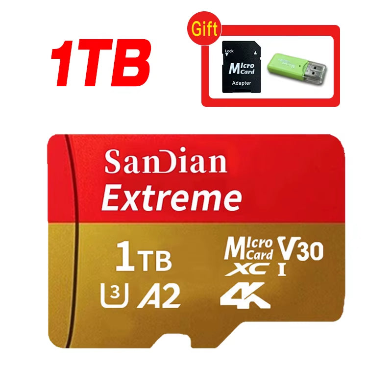 Original Micro TF SD Card 128GB 256GB Memory Card Class10 U3 512GB 1TB High Speed Mini SD Card for Phone Camera Car DV SLR
