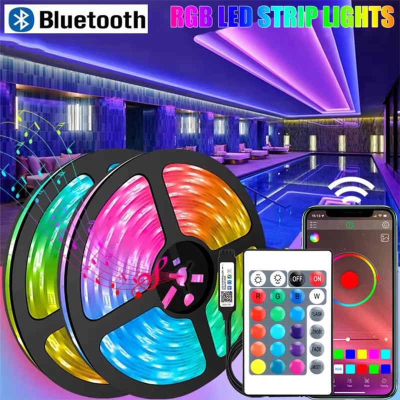 Tape Bluetooth USB LED Strip Light SMD5050 5V RGB Lights Flexible LED Lamp Tape Ribbon RGB Self-Adhesive TV Desktop Diode