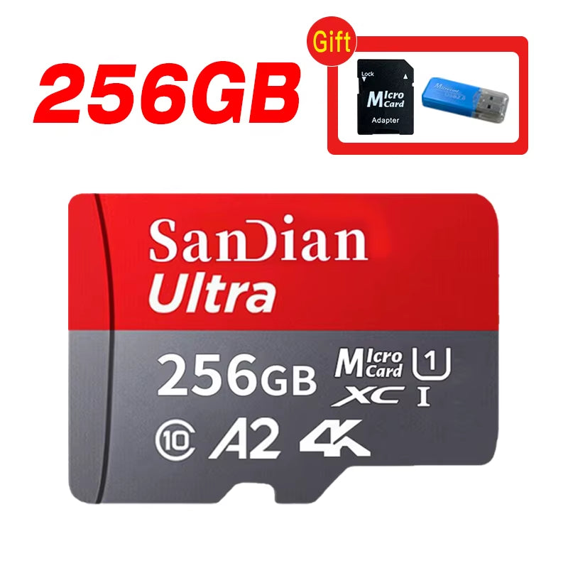 Original Micro TF SD Card 128GB 256GB Memory Card Class10 U3 512GB 1TB High Speed Mini SD Card for Phone Camera Car DV SLR