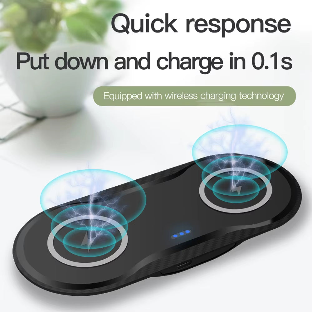2 in 1 30W Wireless Chargers for Iphone 16 15 14 13 12 11 XS XR Airpods 3 Pro Samsung S24 S23 S22 Dual 15W Fast Charging Pad