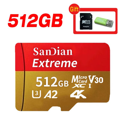 Original Micro TF SD Card 128GB 256GB Memory Card Class10 U3 512GB 1TB High Speed Mini SD Card for Phone Camera Car DV SLR