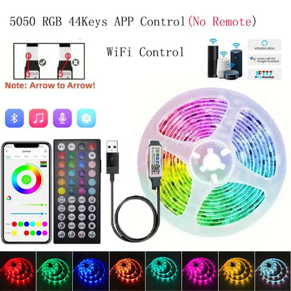 Tape Bluetooth USB LED Strip Light SMD5050 5V RGB Lights Flexible LED Lamp Tape Ribbon RGB Self-Adhesive TV Desktop Diode