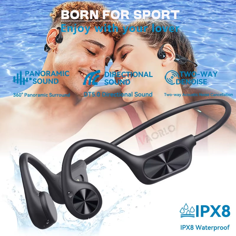 Upgrade X7 Bone Conduction Wireless Headphones Bluetooth 5.4 32GB MP3 Player IPX8 Waterproof Swimming Sports HIFI Music Headsets