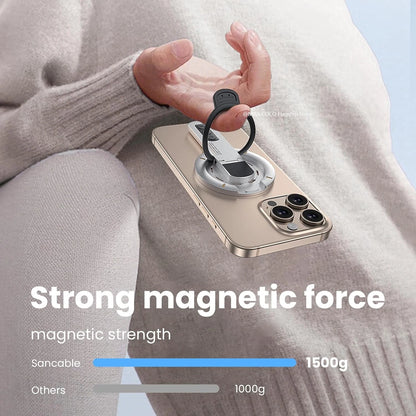 For Magsafe Phone Grip Stand, 3-In-1 Magnetic Finger Ring Holder Double-Sided Magnetic Phone Stand for Iphone 17 16 15 14 13 12