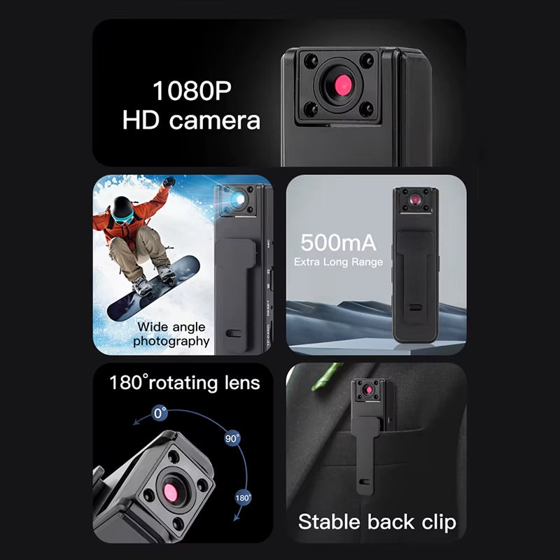 Mini Camera Night Vision HD 1080P Wireless Network Camera Digital Handheld Camera Outdoor Sports Camera Video Camcorder