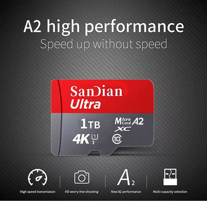 Original Micro TF SD Card 128GB 256GB Memory Card Class10 U3 512GB 1TB High Speed Mini SD Card for Phone Camera Car DV SLR