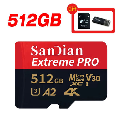 Original Micro TF SD Card 128GB 256GB Memory Card Class10 U3 512GB 1TB High Speed Mini SD Card for Phone Camera Car DV SLR