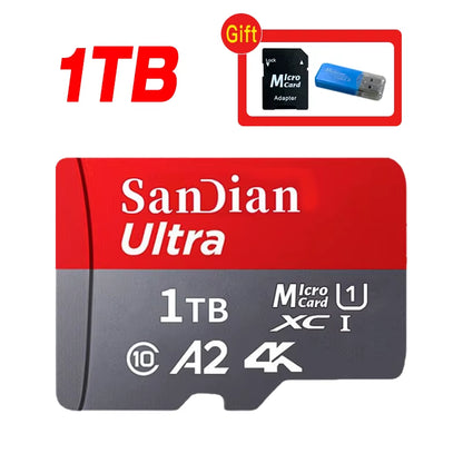 Original Micro TF SD Card 128GB 256GB Memory Card Class10 U3 512GB 1TB High Speed Mini SD Card for Phone Camera Car DV SLR