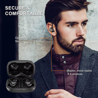 Open-Ear Headphones with Stable Comfort & Hi-Res Sound Pure Bass Bluetooth Earbuds OWS Wireless Headphones for Sports